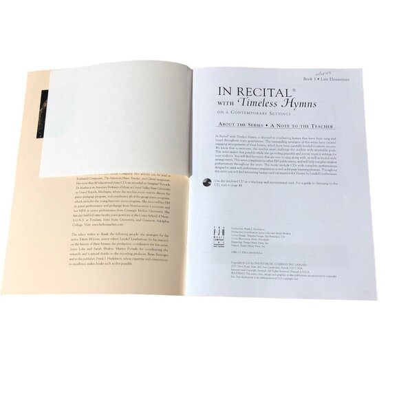 In Recital With Timeless Hymns Book 3 Late Elementary With CD Sheet Music Christ - Picture 3 of 6